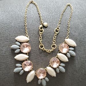 J.Crew Blush Crystal Floral Statement Necklace